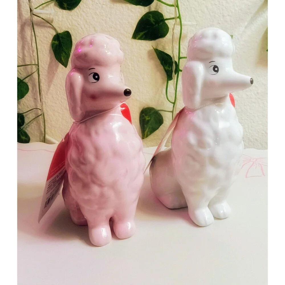 Target Valentine Decor Bundle Pink Marbled Heart Candle Holder Poodle Sign Set